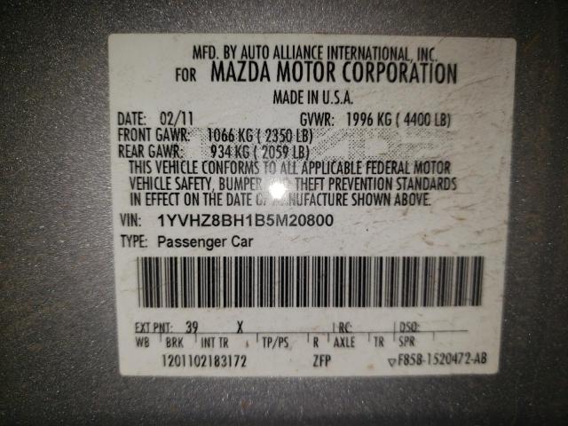 Photo 10 from auction – 2011 MAZDA 6 I with VIN 1YVHZ8BH1B5M20800