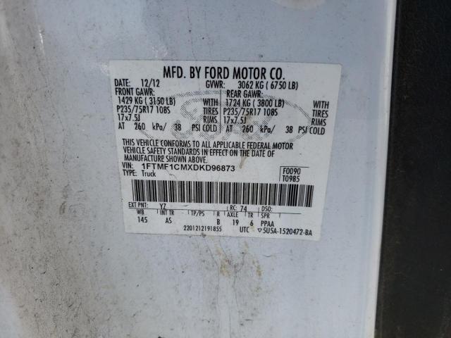 Photo 10 from auction – 2013 FORD F150 with VIN 1FTMF1CMXDKD96873