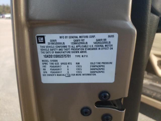 Photo 10 from auction – 2005 GMC ENVOY with VIN 1GKDS13S852375701