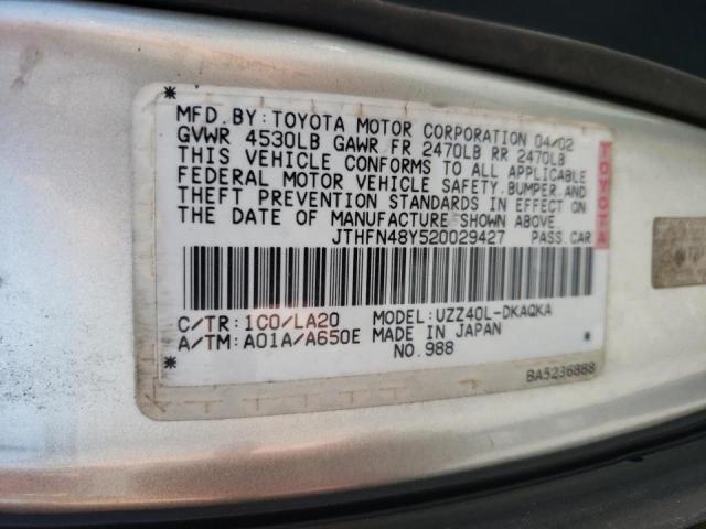 Photo 10 from auction – 2002 LEXUS SC 430 with VIN JTHFN48Y520029427
