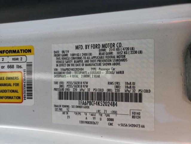 Photo 10 from auction – 2019 FORD MUSTANG GT with VIN 1FA6P8CF4K5202484
