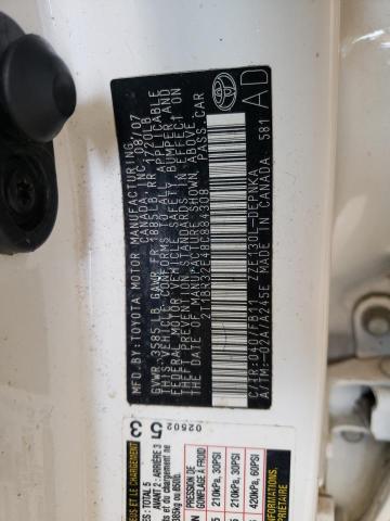 Photo 10 from auction – 2008 TOYOTA COROLLA CE with VIN 2T1BR32E48C884308