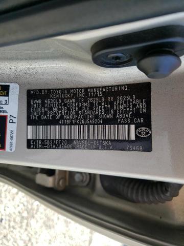Photo 10 from auction – 2016 TOYOTA CAMRY LE with VIN 4T1BF1FK2GU549204