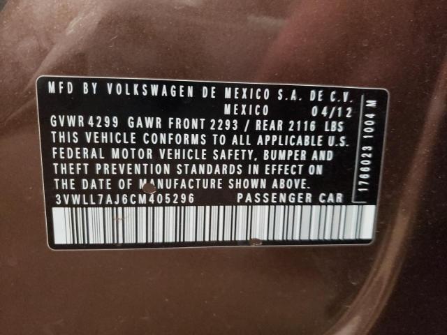 Photo 10 from auction – 2012 VOLKSWAGEN JETTA TDI with VIN 3VWLL7AJ6CM405296