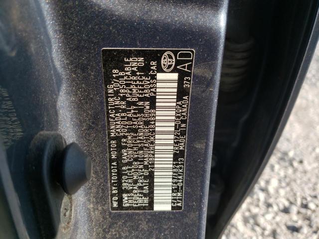 Photo 10 from auction – 2019 TOYOTA COROLLA LE with VIN 2T1BPRHE3KC184898