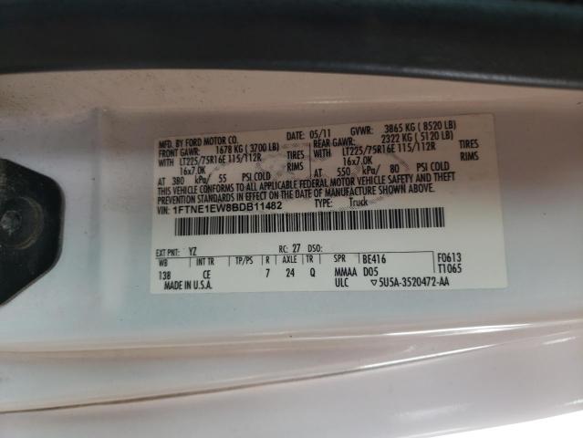 Photo 10 from auction – 2011 FORD ECONOLINE with VIN 1FTNE1EW8BDB11482