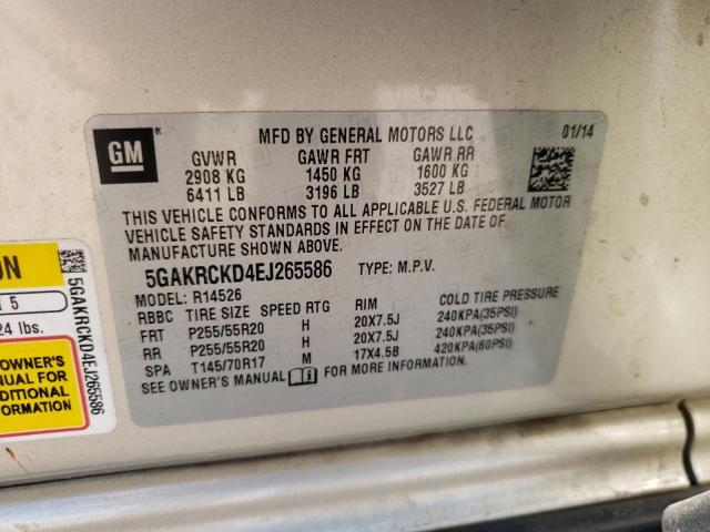 Photo 10 from auction – 2014 BUICK ENCLAVE with VIN 5GAKRCKD4EJ265586