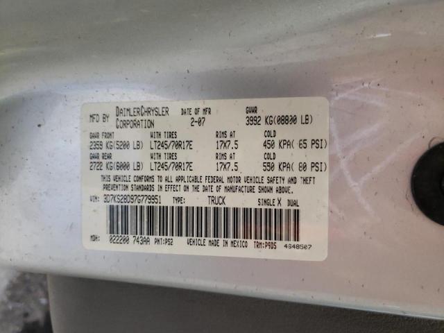 Photo 10 from auction – 2007 DODGE RAM 2500 S with VIN 3D7KS28D97G779951