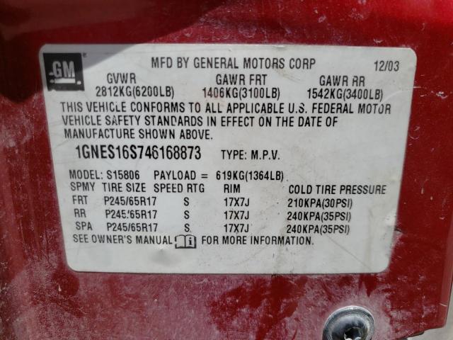 Photo 10 from auction – 2004 CHEVROLET TRAILBLAZE with VIN 1GNES16S746168873