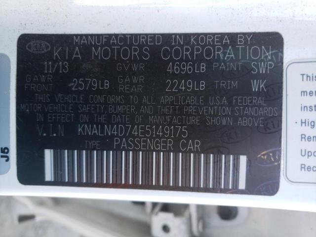 Photo 10 from auction – 2014 KIA CADENZA PR with VIN KNALN4D74E5149175