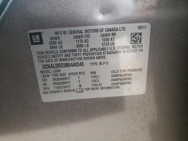 Photo 10 from auction – 2011 CHEVROLET EQUINOX LT with VIN 2CNALDEC9B6440343