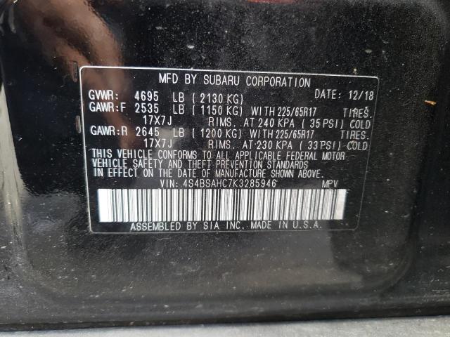 Photo 10 from auction – 2019 SUBARU OUTBACK 2. with VIN 4S4BSAHC7K3285946