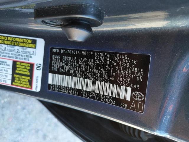 Photo 10 from auction – 2016 TOYOTA COROLLA L with VIN 2T1BURHE3GC662043