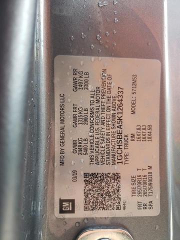 Photo 10 from auction – 2019 CHEVROLET COLORADO with VIN 1GCHSBEA5K1264337
