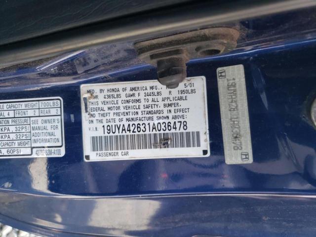 Photo 10 from auction – 2001 ACURA 3.2CL TYPE with VIN 19UYA42631A036478