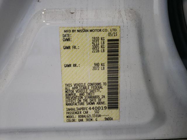 Photo 10 from auction – 2015 NISSAN ALTIMA 2.5 with VIN 1N4AL3AP8FC440019