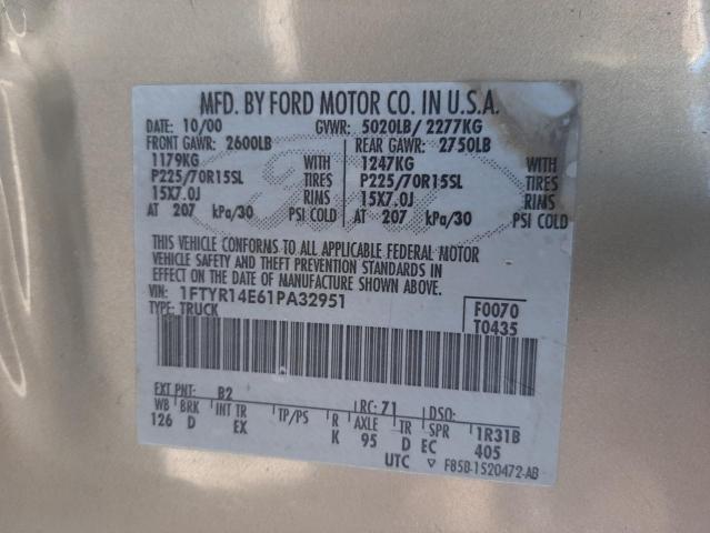 Photo 10 from auction – 2001 FORD RANGER SUP with VIN 1FTYR14E61PA32951