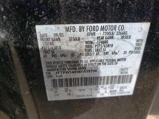Photo 10 from auction – 2006 FORD F150 SUPER with VIN 1FTPW14556FA15706