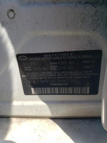 Photo 10 from auction – 2014 HYUNDAI SONATA SE with VIN 5NPEC4AC7EH837397