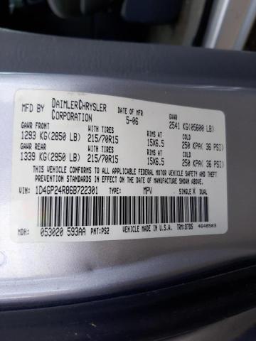 Photo 10 from auction – 2006 DODGE GRAND CARA with VIN 1D4GP24R86B722301