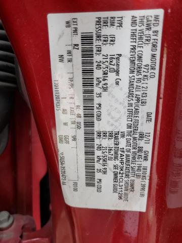 Photo 10 from auction – 2012 FORD FOCUS SE with VIN 1FAHP3K21CL311296
