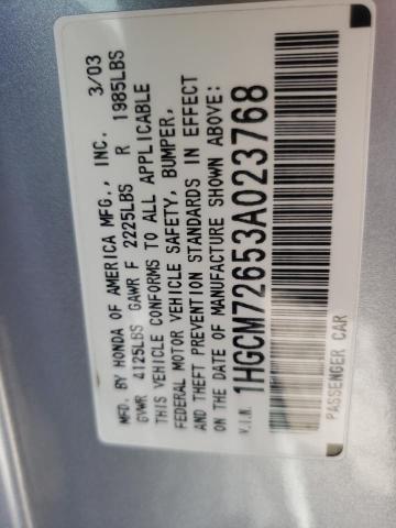 Photo 10 from auction – 2003 HONDA ACCORD EX with VIN 1HGCM72653A023768