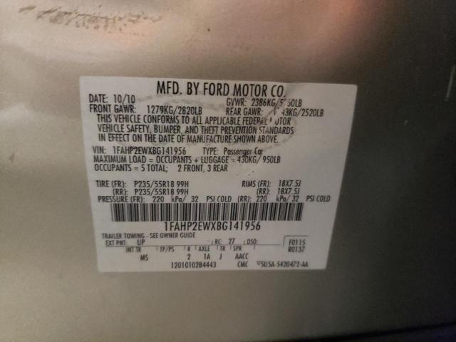 Zdjęcie 10 z aukcji – 2011 FORD TAURUS SEL z VIN 1FAHP2EWXBG141956