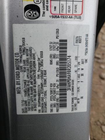 Photo 10 from auction – 2011 FORD FUSION SE with VIN 3FAHP0HA9BR205174