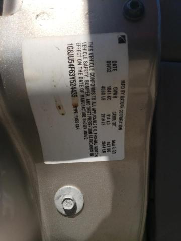 Photo 10 from auction – 2003 SATURN L200 with VIN 1G8JU54F63Y524435