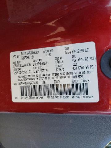 Photo 10 from auction – 2007 DODGE RAM 3500 S with VIN 3D7MX48A07G793331
