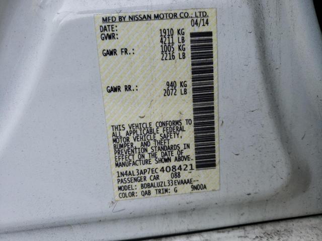 Photo 10 from auction – 2014 NISSAN ALTIMA 2.5 with VIN 1N4AL3AP7EC408421