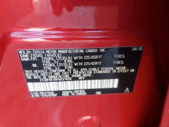 Photo 10 from auction – 2015 TOYOTA RAV4 LE with VIN 2T3BFREV8FW331056