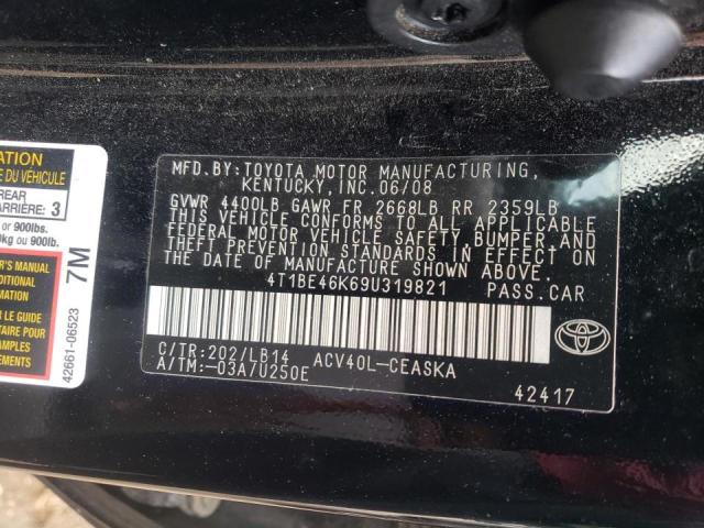 Photo 10 from auction – 2009 TOYOTA CAMRY BASE with VIN 4T1BE46K69U319821