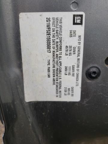 Photo 10 from auction – 2005 CHEVROLET IMPALA with VIN 2G1WF52E159356817