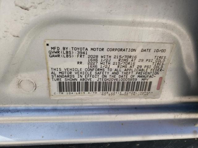 Photo 10 from auction – 2001 TOYOTA RAV4 with VIN JTEGH20V610005859