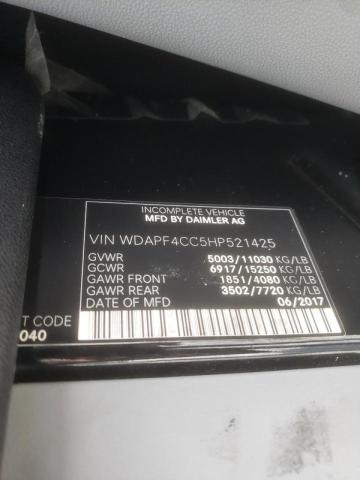 Photo 10 from auction – 2017 MERCEDES-BENZ SPRINTER 3 with VIN WDAPF4CC5HP521425