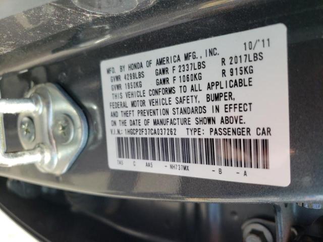Photo 10 from auction – 2012 HONDA ACCORD LX with VIN 1HGCP2F37CA037262
