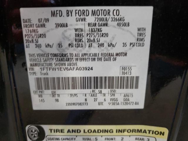 Photo 10 from auction – 2010 FORD F-150 with VIN 1FTFW1EV6AFA03924