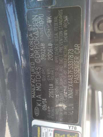 Photo 10 from auction – 2015 KIA FORTE EX with VIN KNAFX4A87F5337873
