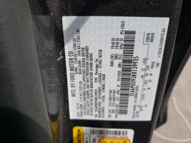 Photo 10 from auction – 2019 FORD FUSION TIT with VIN 3FA6P0D93KR139935