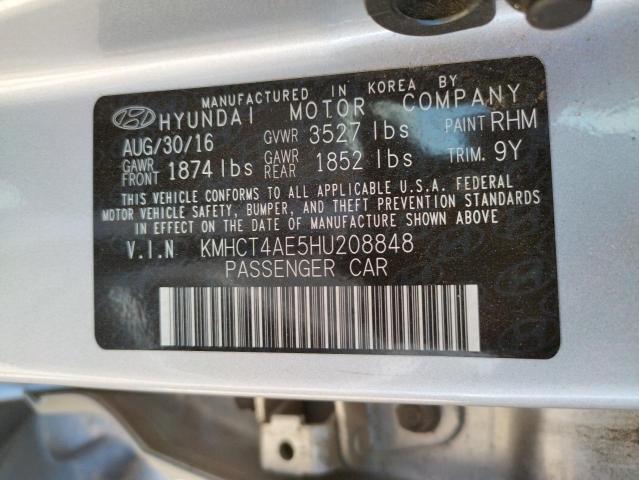 Photo 10 from auction – 2017 HYUNDAI ACCENT SE with VIN KMHCT4AE5HU208848