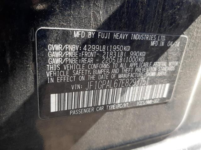Photo 10 from auction – 2014 SUBARU IMPREZA SP with VIN JF1GPAL67E8293751