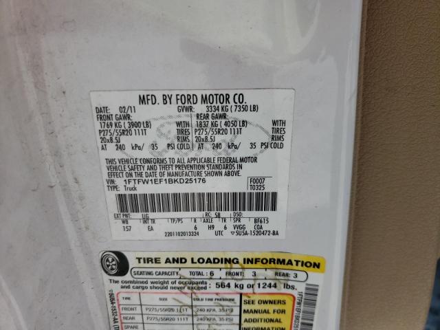 Photo 10 from auction – 2017 FORD F150 SUPER with VIN 1FTFW1EF1BKD25176