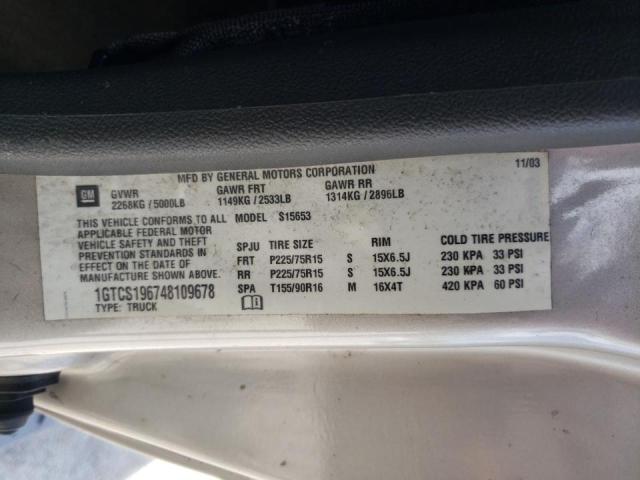 Photo 10 from auction – 2004 GMC CANYON with VIN 1GTCS196748109678