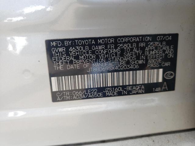 Photo 10 from auction – 2004 LEXUS GS 300 with VIN JT8BD69SX40203406