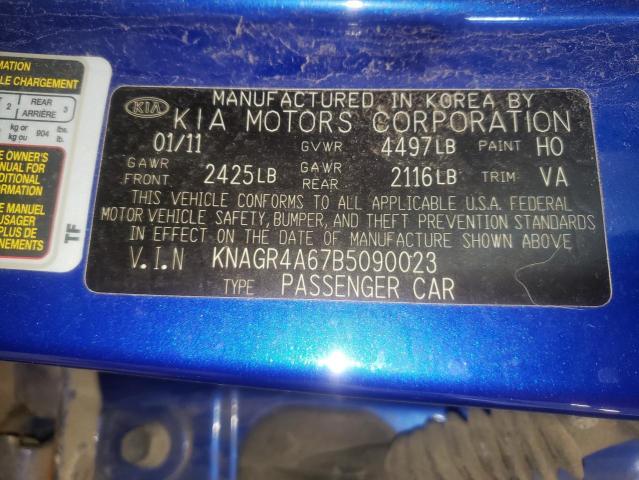 Photo 10 from auction – 2011 KIA OPTIMA SX with VIN KNAGR4A67B5090023