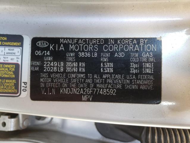 Photo 10 from auction – 2015 KIA SOUL with VIN KNDJN2A26F7748592