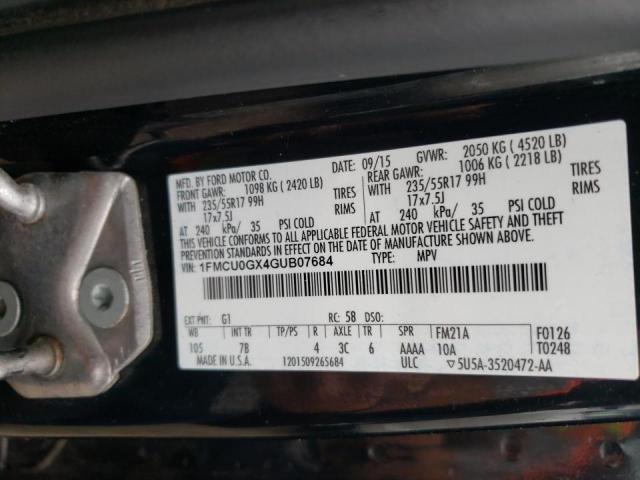 Photo 10 from auction – 2016 FORD ESCAPE SE with VIN 1FMCU0GX4GUB07684