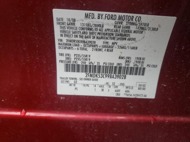 Photo 10 from auction – 2009 FORD FLEX LIMIT with VIN 2FMDK53C99BA39028