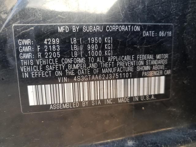 Photo 10 from auction – 2018 SUBARU IMPREZA with VIN 4S3GTAA62J3751101